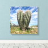 Liefde Saguaro Canvas Afdruk (Insitu (Houten vloer))