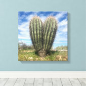 Liefde Saguaro Canvas Afdruk (Insitu (Houten vloer))
