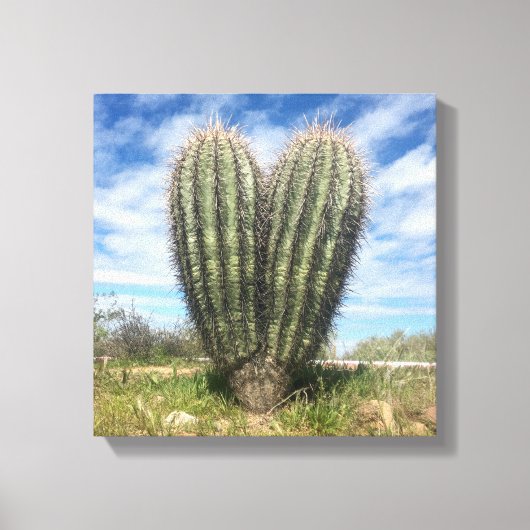 Liefde Saguaro Canvas Afdruk (Voorkant)