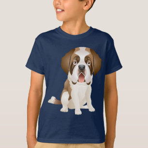 Liefde Saint Bernard Puppy Hond Tee Shirt