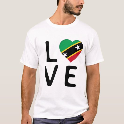 Liefde - Saint Kitts en Nevis Flag T-shirt (Voorkant)