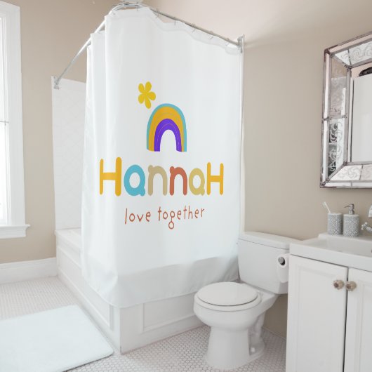 Liefde samen typografie douchegordijn (In situ)