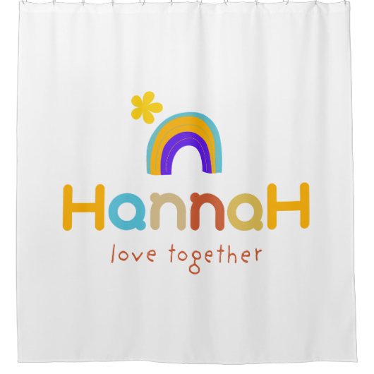 Liefde samen typografie douchegordijn (Voorkant)