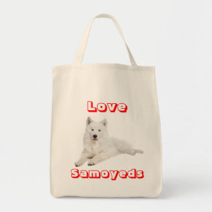 Liefde Samoyed Puppy Hond Canvas Boodschappentas Tote Bag