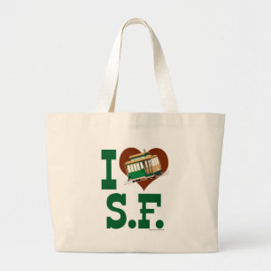 Liefde San Francisco kabelbanen geïllustreerde kun Grote Tote Bag