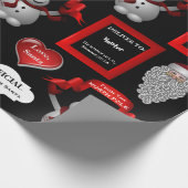 Liefde Santa Persoonlijke Naam en Locatie Cadeaupapier (Hoek)