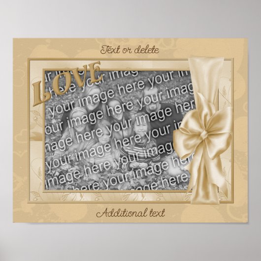 Liefde Satijn Bow Lijst Creëer Je eigen foto Poster (Voorkant)