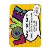 LIEFDE Save the Date Leuk Retro Strip Pop Art Magneet (Verticaal)
