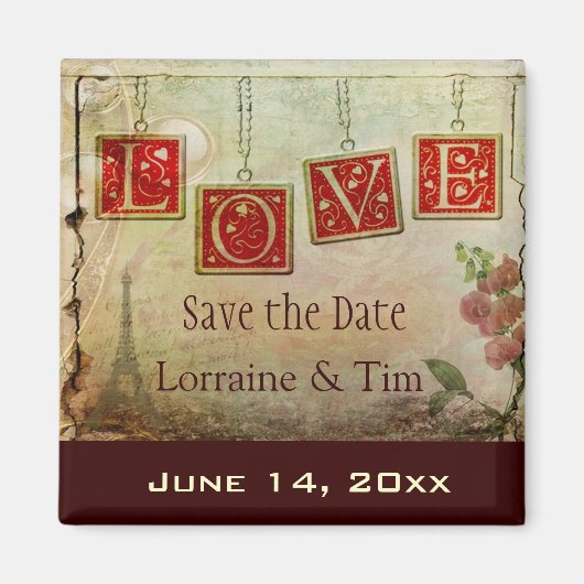  liefde Save the Date Magneet (Voorkant)