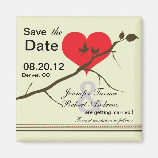 Liefde -Save the date magneten-2 Magneet (Voorkant)