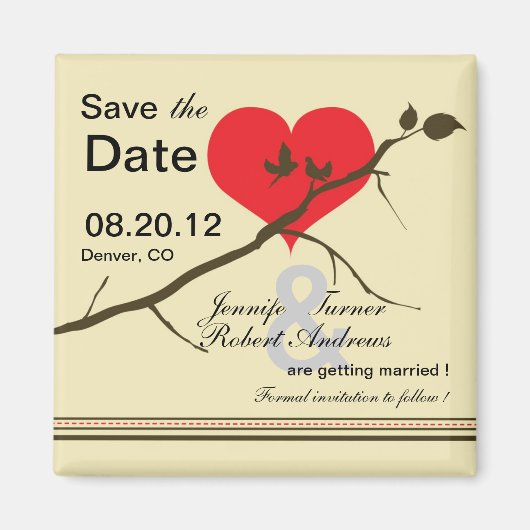 Liefde -Save the date magneten-4 Magneet (Voorkant)