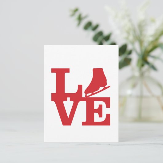 Liefde Schaats Briefkaart (Staand voorkant)