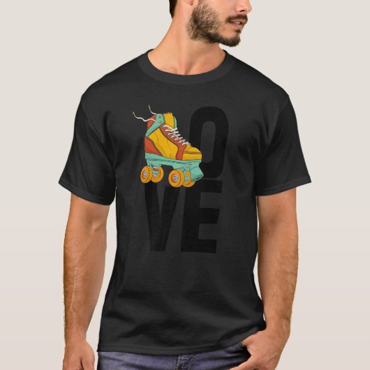 Liefde Schaats Vrouwen Skating Rolling Shoes Birth T-shirt (Voorkant)