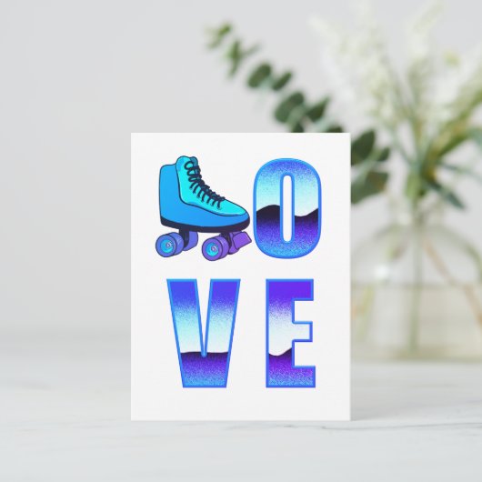 Liefde schaatsen briefkaart (Staand voorkant)
