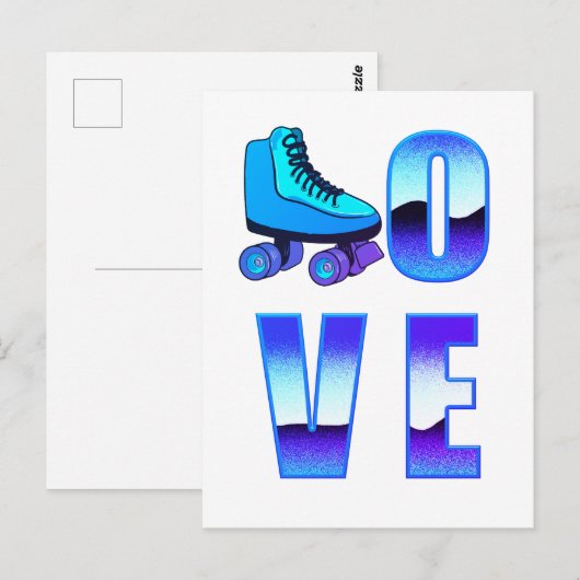 Liefde schaatsen briefkaart (Voorkant / Achterkant)