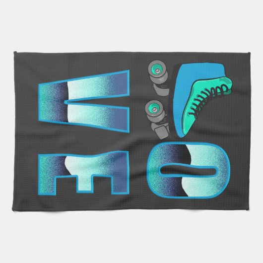 Liefde schaatsen theedoek (Horizontaal)