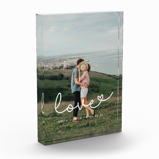 Liefde schattig grillig script koppel fotoblokken (Links)