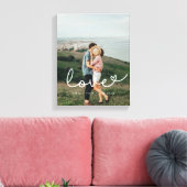 Liefde schattig grillig script paar foto canvas afdruk (Insitu (Woonkamer))