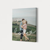 Liefde schattig grillig script paar foto canvas afdruk