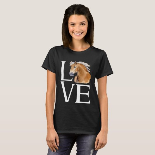 Liefde schattig Haflinger paard T-shirt (Voorkant volledig)