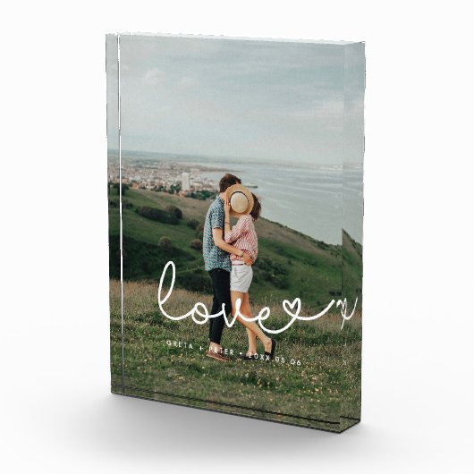 Liefde schattig speels script koppel fotoblokken (Rechts)