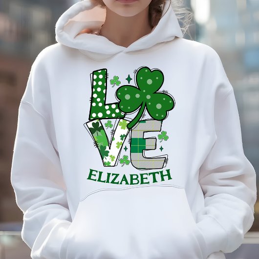 Liefde Schattige groen St Patrick's Day gepersonal Hoodie