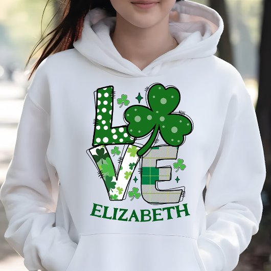Liefde Schattige groen St Patrick's Day gepersonal Hoodie