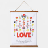 LIEFDE Schattige minimalistisch Jubileum Hangend Wandkleed (Voorkant)