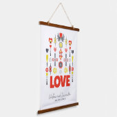 LIEFDE Schattige minimalistisch Jubileum Hangend Wandkleed (Gebogen)