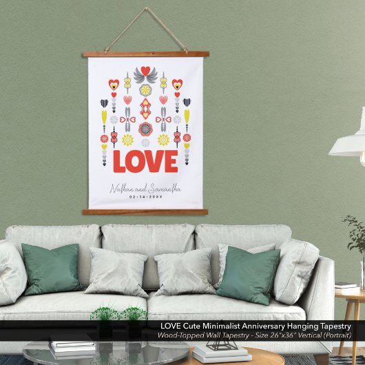 LIEFDE Schattige minimalistisch Jubileum Hangend Wandkleed