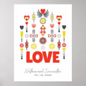 LIEFDE Schattige minimalistisch Jubileum Poster (Voorkant)