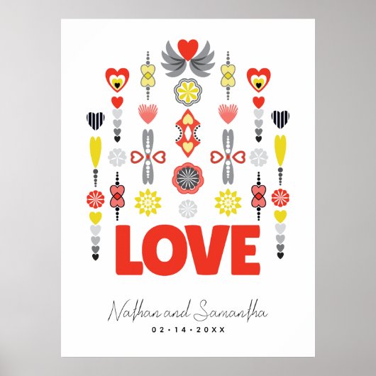 LIEFDE Schattige minimalistisch Jubileum Poster (Voorkant)