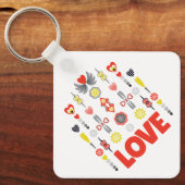 LIEFDE Schattige minimalistisch Jubileum Sleutelhanger (Voorkant)