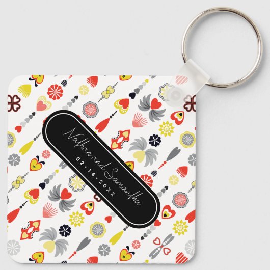 LIEFDE Schattige minimalistisch Jubileum Sleutelhanger (Achterkant)