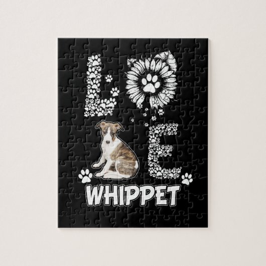 Liefde schattige Whippet Legpuzzel (Verticaal)