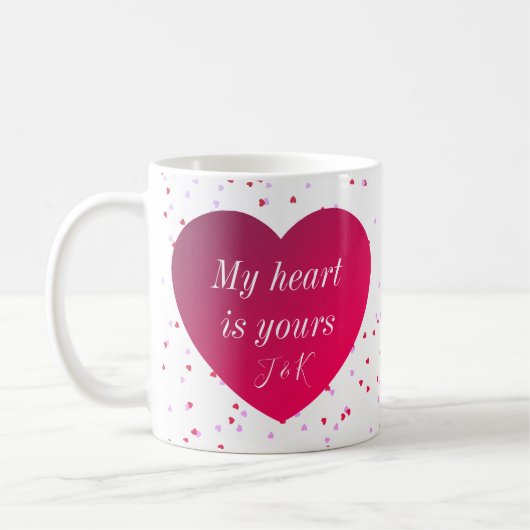 Liefde Schattigee Keepsake Red Heart Modern Valent Koffiemok (Links)