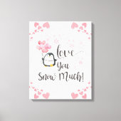 Liefde - Schattigee Kinder pinguïn gepersonaliseer Canvas Afdruk (Voorkant)