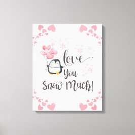 Liefde - Schattigee Kinder pinguïn gepersonaliseer Canvas Afdruk