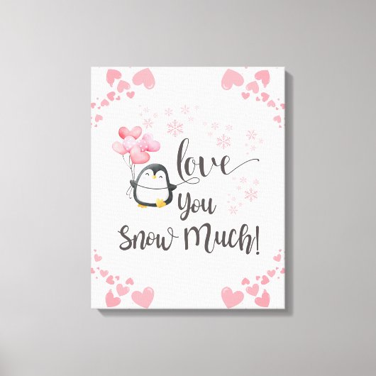 Liefde - Schattigee Kinder pinguïn gepersonaliseer Canvas Afdruk (Voorkant)
