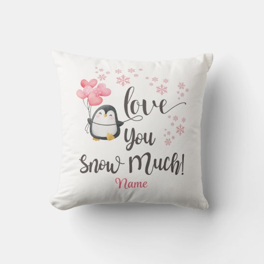 Liefde - Schattigee Valentijn Pinguïn Gepersonalis Kussen (Voorkant)
