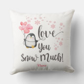 Liefde - Schattigee Valentijn Pinguïn Gepersonalis Kussen (Achterkant)