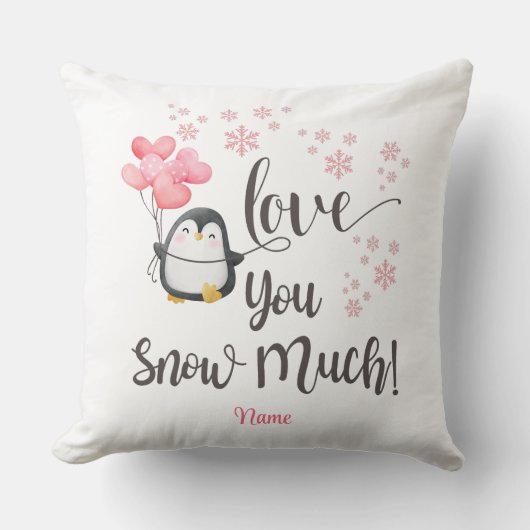 Liefde - Schattigee Valentijn Pinguïn Gepersonalis Kussen (Voorkant)