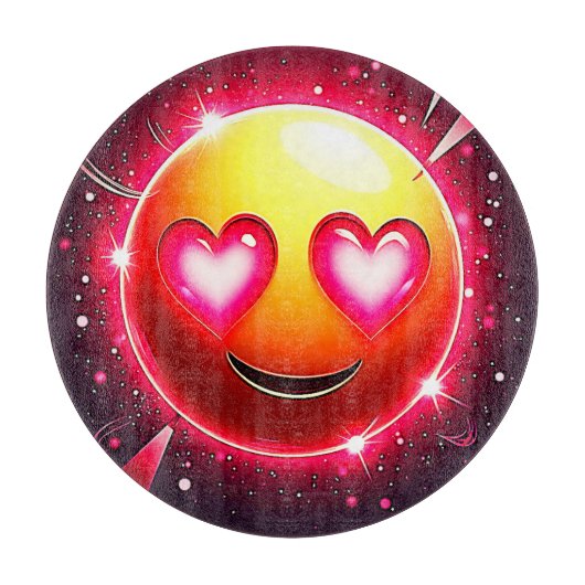 Liefde Schitter Emoji Hartjes Snijplank (Voorkant)