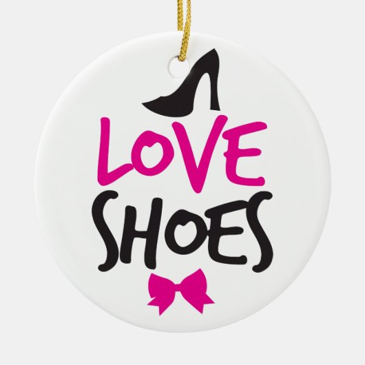 Liefde schoenen met een schattige boog keramisch ornament (Voorkant)