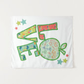 Liefde Schoolappel, Terug naar School Getekend Wandkleed (Voorkant (horizontaal))