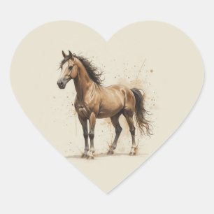 Liefde Schoon Arabisch Paard Dier Kunst Hart Sticker