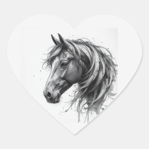 Liefde Schoon Fries Paard Dier Kunst Hart Sticker