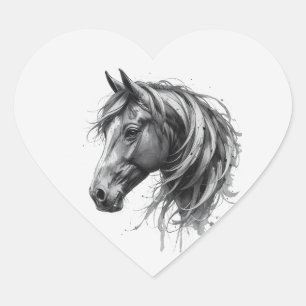 Liefde Schoon Fries Paard Dier Kunst Hart Sticker