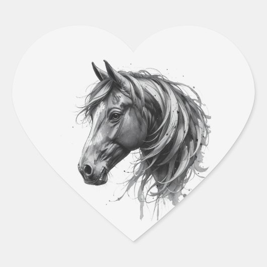 Liefde Schoon Fries Paard Dier Kunst Hart Sticker (Voorkant)