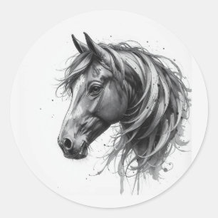 Liefde Schoon Fries Paard Dier Kunst Ronde Sticker